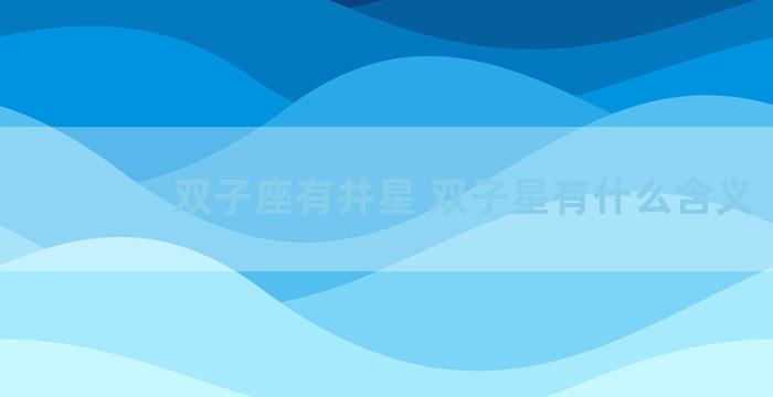 双子座有井星 双子星有什么含义